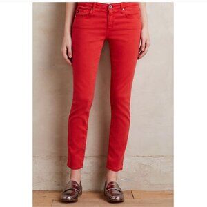 *AG Adriano Goldschmied*  Stevie Ankle (Slim Straight Leg) Skinny Red Jeans, 25R